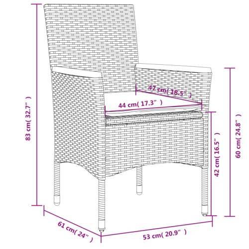 Vrtna garnitura - 4-dijelni vrtni blagovaonski set s jastucima poliratan i staklo Bež 150 x 90 x 75 cm 4 Cijena