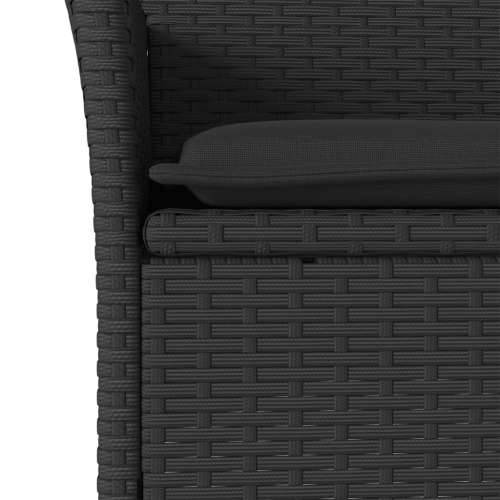 Vrtna garnitura - 5-dijelni vrtni blagovaonski set s jastucima poliratan i bagrem - Crna 150 x 90 x 75 cm 4 Cijena