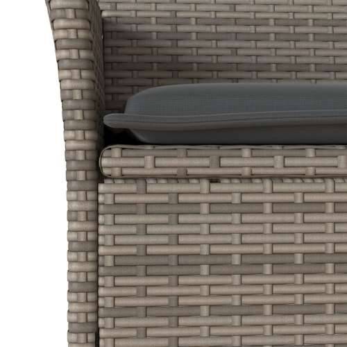 Vrtna garnitura - 7-dijelni vrtni blagovaonski set s jastucima poliratan i bagrem - Siva 150 x 90 x 75 cm 6 Cijena
