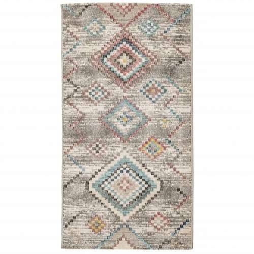 Tepih ARBIZU unutarnji i vanjski vintage dizajn 80 x 150 cm Svjetlosiva 80 x 150 cm Cijena