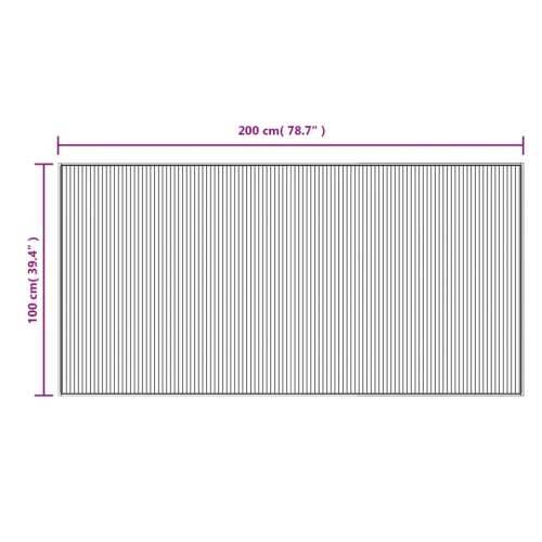 Tepih pravokutni crni 100 x 200 cm od bambusa - Crna 100 x 200 cm Cijena