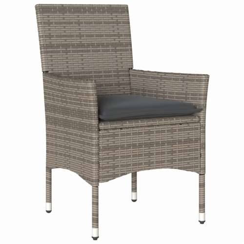 Vrtna garnitura - 5-dijelni vrtni blagovaonski set s jastucima poliratan i staklo - Siva 150 x 90 x 75 cm 4 Cijena