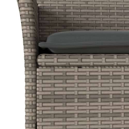 Vrtna garnitura - 9-dijelni vrtni blagovaonski set s jastucima poliratan i staklo - Siva 190 x 90 x 75 cm 8 Cijena