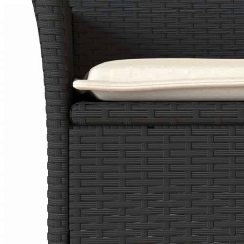 Vrtna garnitura - 9-dijelni vrtni blagovaonski set s jastucima poliratan i bagrem - Crna 190 x 90 x 75 cm 8 Cijena