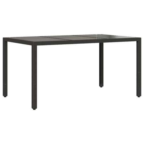 Vrtna garnitura - 5-dijelni vrtni blagovaonski set s jastucima poliratan i staklo - Crna 150 x 90 x 75 cm 4 Cijena