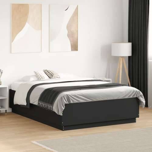 Okvir kreveta s LED svjetlima crni 135 x 190 cm drveni - Crna 135 x 190 cm Cijena