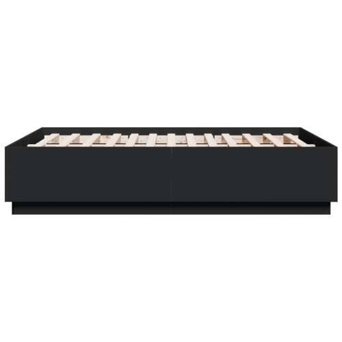 Okvir kreveta s LED svjetlima crni 135 x 190 cm drveni - Crna 135 x 190 cm Cijena