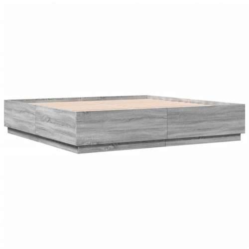 Okvir za krevet boja hrasta 200x200 cm od konstruiranog drva Sivi hrast sonoma 200 x 200 cm Cijena