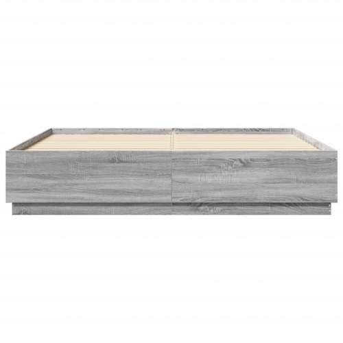 Okvir za krevet boja hrasta 200x200 cm od konstruiranog drva Sivi hrast sonoma 200 x 200 cm Cijena