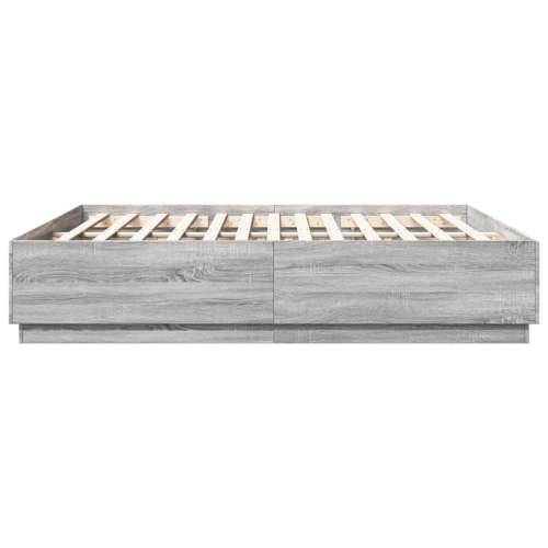 Okvir za krevet boja hrasta 200x200 cm od konstruiranog drva Sivi hrast sonoma 200 x 200 cm Cijena