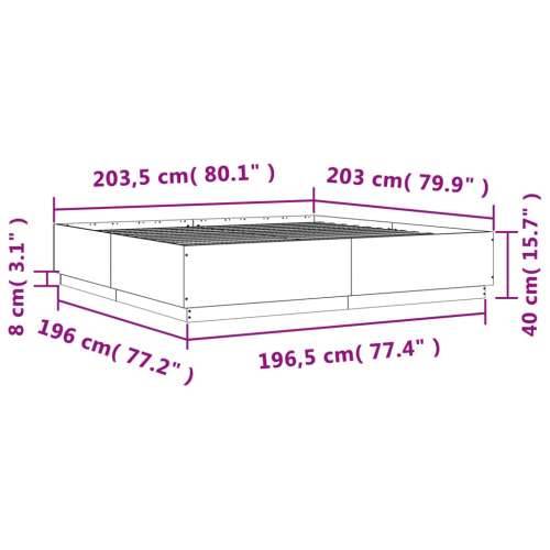 Okvir za krevet boja hrasta 200x200 cm od konstruiranog drva Sivi hrast sonoma 200 x 200 cm Cijena