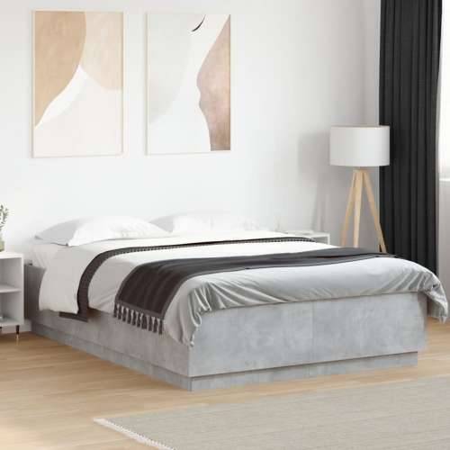 Okvir kreveta siva boja betona 160x200 cm od konstruiranog drva - Beton siva 160 x 200 cm Cijena