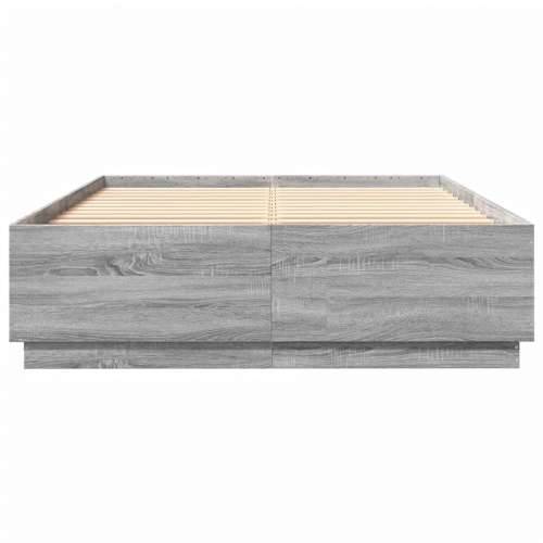 Okvir kreveta boja hrasta 160 x 200 cm od konstruiranog drva - Sivi hrast sonoma 160 x 200 cm Cijena