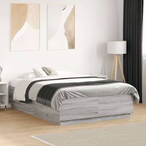 Okvir za krevet boja hrasta 140x190 cm od konstruiranog drva Sivi hrast sonoma 140 x 190 cm Cijena