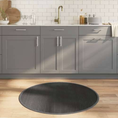 Okrugli tepih sivi 100 cm od bambusa - Siva 100 cm Cijena