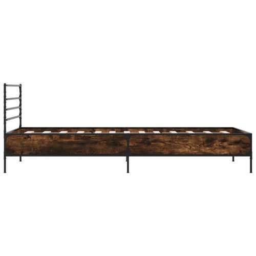 Okvir krevet boja hrasta 90 x 190 cm konstruirano drvo i metal - Dimljeni hrast 90 x 190 cm Cijena
