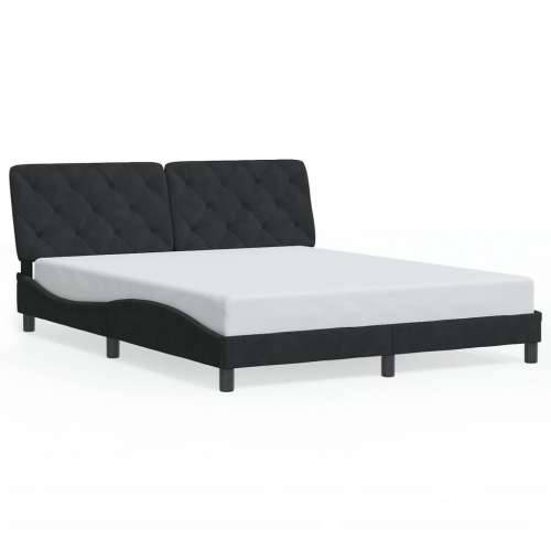 Okvir za krevet bez madraca crni 160x200 cm baršunasti - Crna 160 x 200 cm Cijena