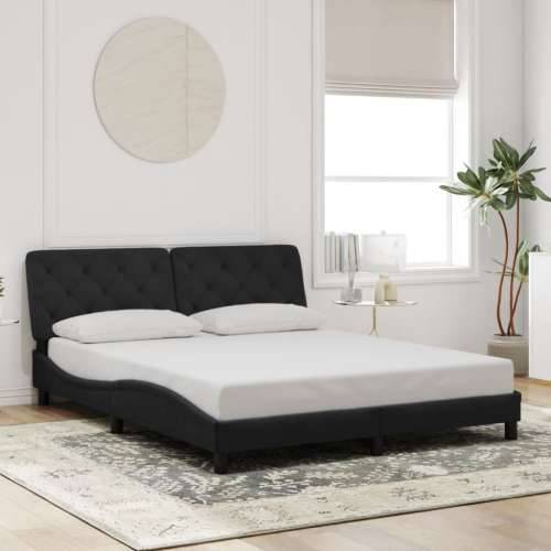 Okvir za krevet bez madraca crni 160x200 cm baršunasti - Crna 160 x 200 cm Cijena