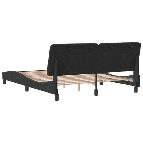 Okvir za krevet bez madraca crni 160x200 cm baršunasti - Crna 160 x 200 cm Cijena