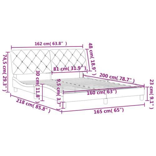 Okvir za krevet bez madraca crni 160x200 cm baršunasti - Crna 160 x 200 cm Cijena