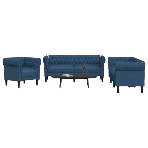 3-dijelni set sofa plavi od tkanine Cijena