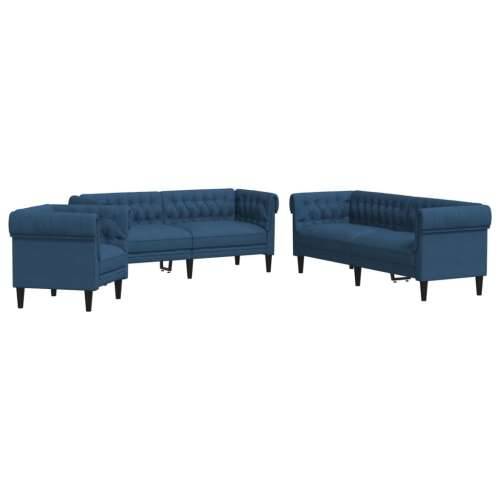 3-dijelni set sofa plavi od tkanine Cijena