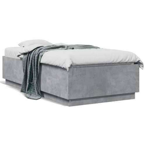 Okvir kreveta s LED svjetlima 75x190 cm od konstruiranog drva - Beton siva 75 x 190 cm Cijena