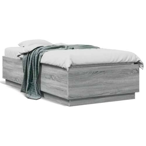 Okvir za krevet s LED svjetlima 75x190 cm od konstruiranog drva - Sivi hrast sonoma 75 x 190 cm Cijena