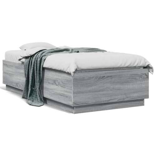 Okvir za krevet boja hrasta 75 x 190 cm od konstruiranog drva - Sivi hrast sonoma 75 x 190 cm Cijena