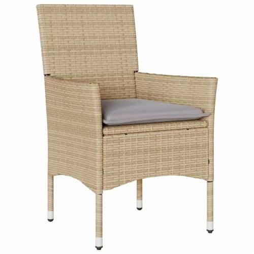 Vrtna garnitura - 7-dijelni vrtni blagovaonski set s jastucima poliratan i staklo - bež i siva 150 x 90 x 75 cm 6 Cijena