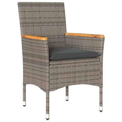 Vrtna garnitura - 5-dijelni vrtni blagovaonski set s jastucima poliratan i bagrem - Siva 90 x 90 x 75 cm 4 Cijena