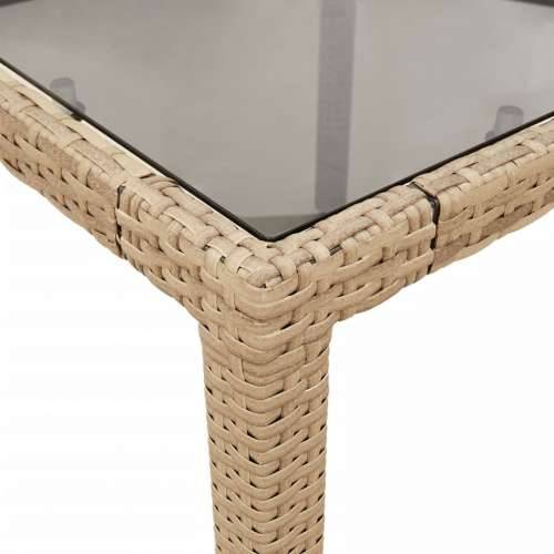 Vrtna garnitura - 9-dijelni vrtni blagovaonski set s jastucima poliratan i staklo - Bež 190 x 90 x 75 cm 8 Cijena