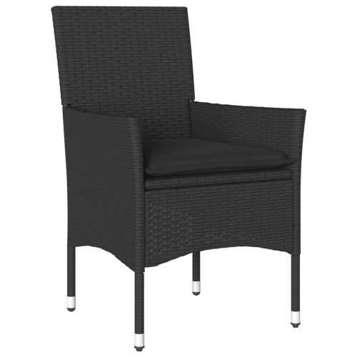 Vrtna garnitura - 3-dijelni vrtni blagovaonski set s jastucima poliratan i bagrem - Crna 90 x 90 x 75 cm 2 Cijena
