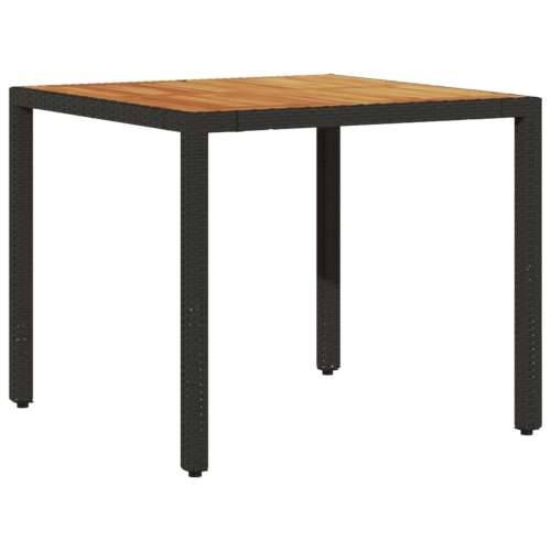 Vrtna garnitura - 3-dijelni vrtni blagovaonski set s jastucima poliratan i bagrem - Crna 90 x 90 x 75 cm 2 Cijena