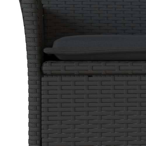 Vrtna garnitura - 3-dijelni vrtni blagovaonski set s jastucima poliratan i bagrem - Crna 90 x 90 x 75 cm 2 Cijena
