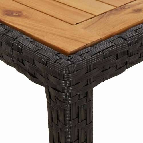 Vrtna garnitura - 3-dijelni vrtni blagovaonski set s jastucima poliratan i bagrem - Crna 90 x 90 x 75 cm 2 Cijena