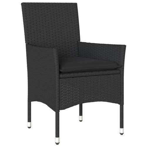 Vrtna garnitura - 9-dijelni vrtni blagovaonski set s jastucima poliratan i bagrem - Crna 190 x 90 x 75 cm 8 Cijena
