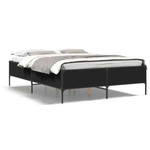 Okvir za krevet crni 135x190 cm konstruirano drvo i metal - Crna 135 x 190 cm 44 cm Cijena