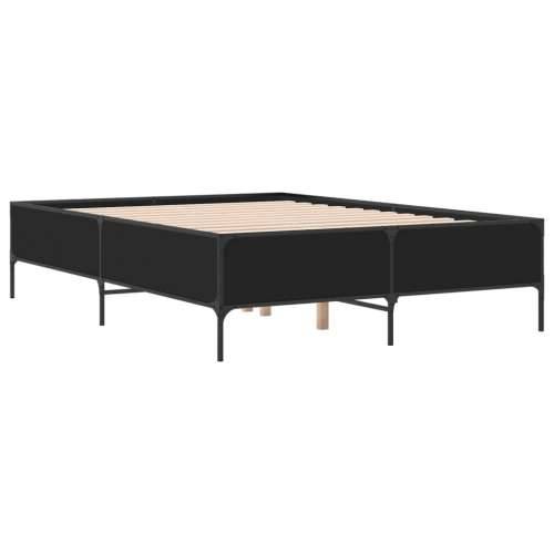Okvir za krevet crni 135x190 cm konstruirano drvo i metal - Crna 135 x 190 cm 44 cm Cijena