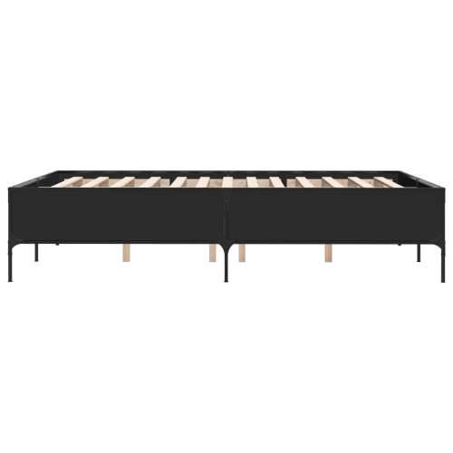 Okvir za krevet crni 135x190 cm konstruirano drvo i metal - Crna 135 x 190 cm 44 cm Cijena