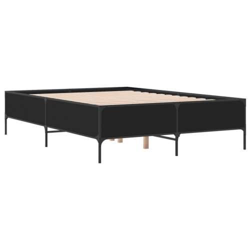 Okvir za krevet crni 135x190 cm konstruirano drvo i metal - Crna 135 x 190 cm 44 cm Cijena