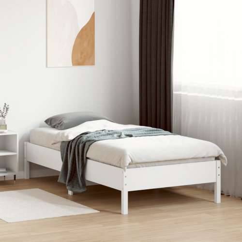 Okvir za krevet bijeli 90 x 190 cm od masivne borovine Cijena