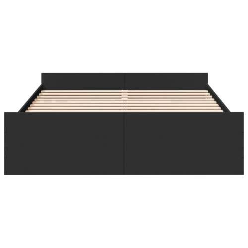Okvir kreveta s ladicama crni 140 x 200 cm konstruirano drvo - Crna 140 x 200 cm Cijena