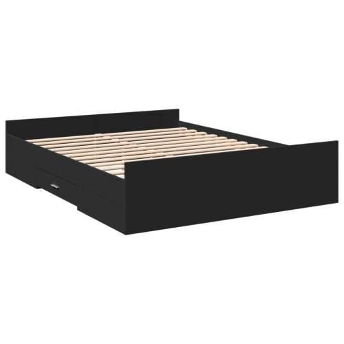 Okvir kreveta s ladicama crni 140 x 200 cm konstruirano drvo - Crna 140 x 200 cm Cijena