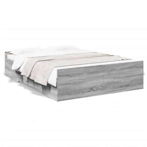 Okvir za krevet s ladicama boja hrasta 120x200 cm drveni - Sivi hrast sonoma 120 x 200 cm Cijena