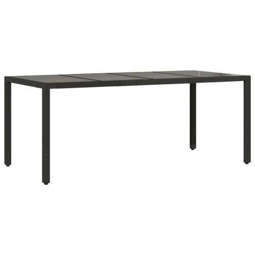 Vrtni stol sa staklenom pločom crni 190x90x75 cm od poliratana Crna 190 x 90 x 75 cm 1 Stakl Cijena