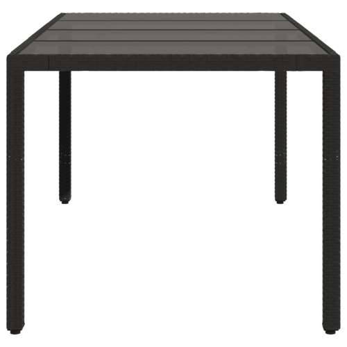 Vrtni stol sa staklenom pločom crni 190x90x75 cm od poliratana Crna 190 x 90 x 75 cm 1 Stakl Cijena