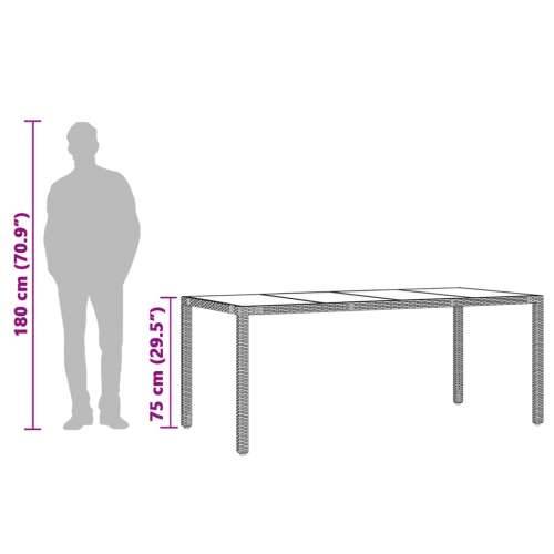 Vrtni stol sa staklenom pločom crni 190x90x75 cm od poliratana Crna 190 x 90 x 75 cm 1 Stakl Cijena