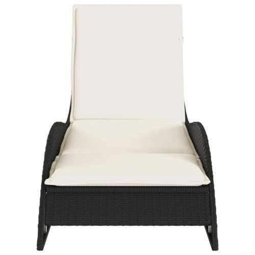 Ležaljka za sunčanje s jastukom crna 60x205x73 cm poliratan - Crna 60 x 205 x 73 cm 1 Cijena