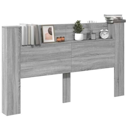 Ormarić za uzglavlje LED sivom sonomom 180x16,5x103,5 cm - Sivi hrast sonoma 180 x 16.5 x 103.5 cm 1 Cijena